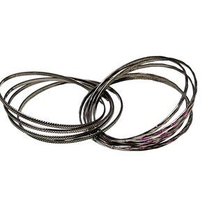 Vintage Silver Pink Bangle Bracelets Set Of 9